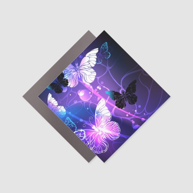 Background with Night Butterflies Car Magnet (Front)