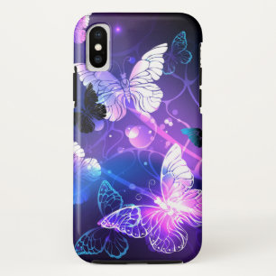 Background with Night Butterflies iPhone X Case