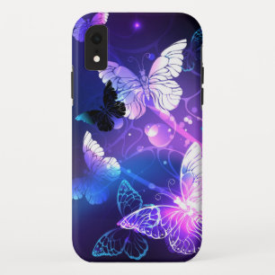 Background with Night Butterflies iPhone XR Case