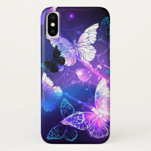 Background with Night Butterflies iPhone X Case