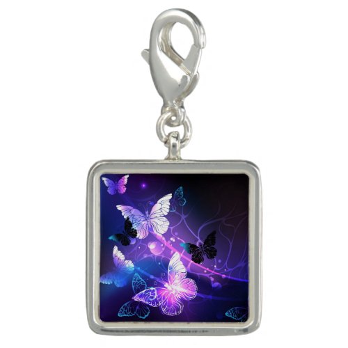 Background with Night Butterflies Charm