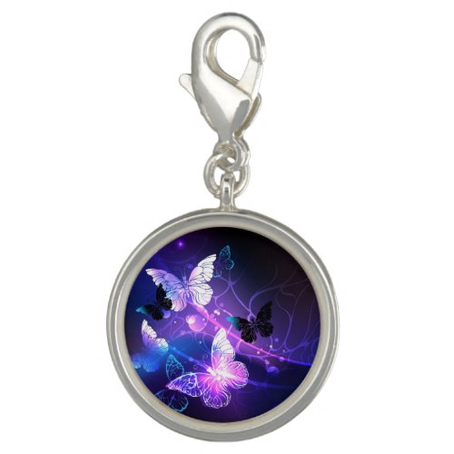 Background with Night Butterflies Charm