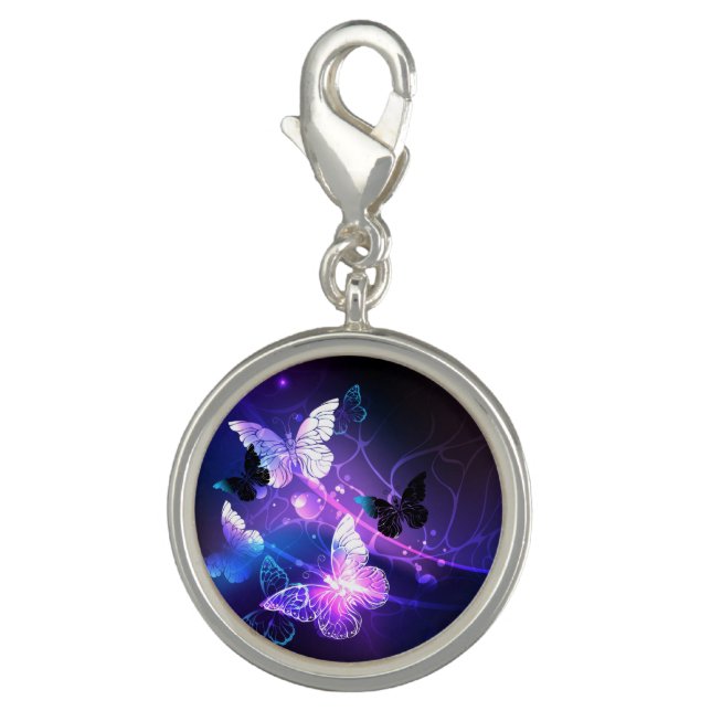 Background with Night Butterflies Charm (Front)