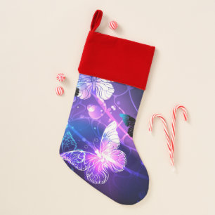 Background with Night Butterflies Christmas Stocking