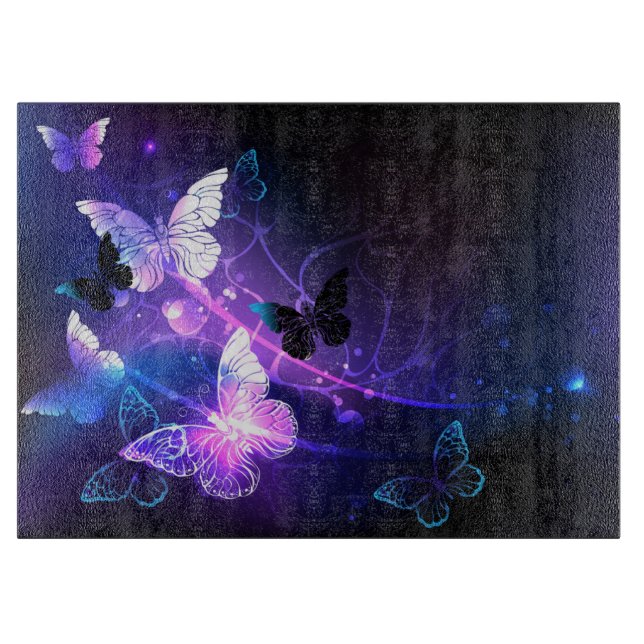 Background with Night Butterflies Cutting Board (Front)
