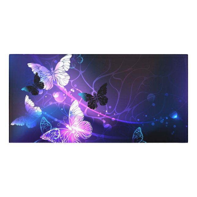 Background with Night Butterflies Door Sign (Classic Front)