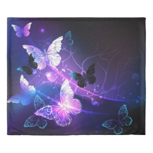 Background with Night Butterflies Duvet Cover