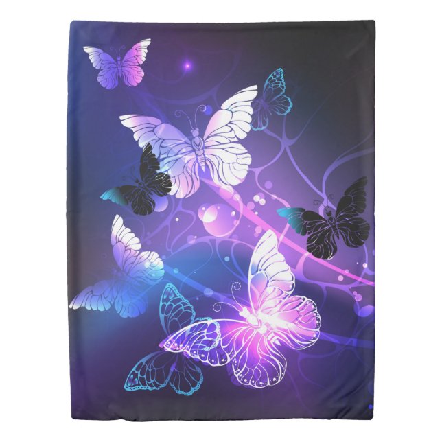 Background with Night Butterflies Duvet Cover (Front)