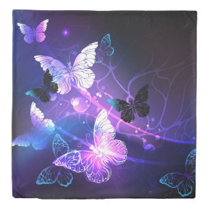 Background with Night Butterflies Duvet Cover