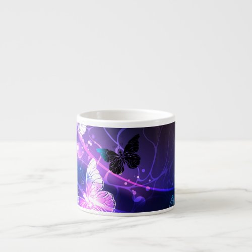 Background with Night Butterflies Espresso Cup