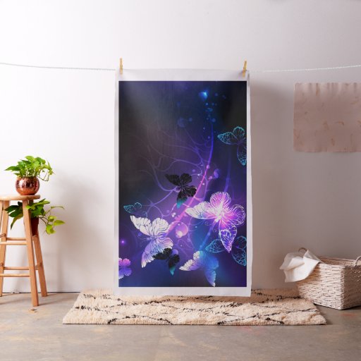 Background with Night Butterflies Fabric