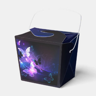 Background with Night Butterflies Favor Boxes