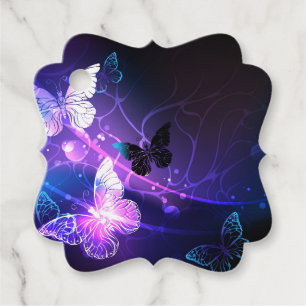 Background with Night Butterflies Favor Tags