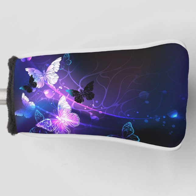Background with Night Butterflies Golf Head Cover (Front)