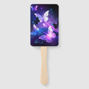 Background with Night Butterflies Hand Fan