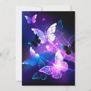 Background with Night Butterflies Holiday Card