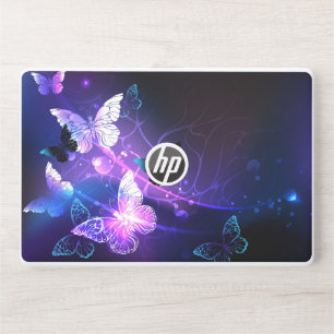 Background with Night Butterflies HP Laptop Skin