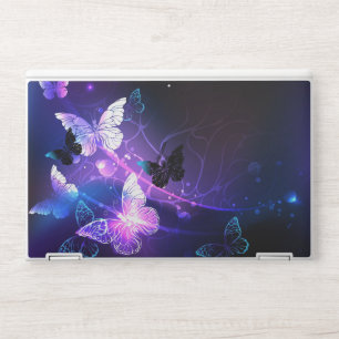 Background with Night Butterflies HP Laptop Skin