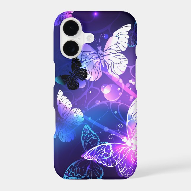 Background with Night Butterflies Iphone Case (Back)