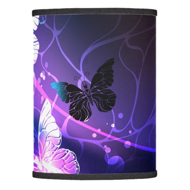 Background with Night Butterflies Lamp Shade (Front)