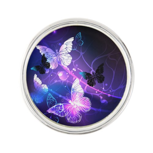 Background with Night Butterflies Lapel Pin