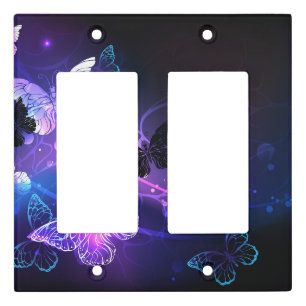 Background with Night Butterflies Light Switch Cover