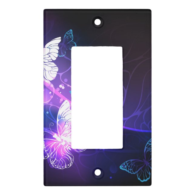Background with Night Butterflies Light Switch Cover (Front)