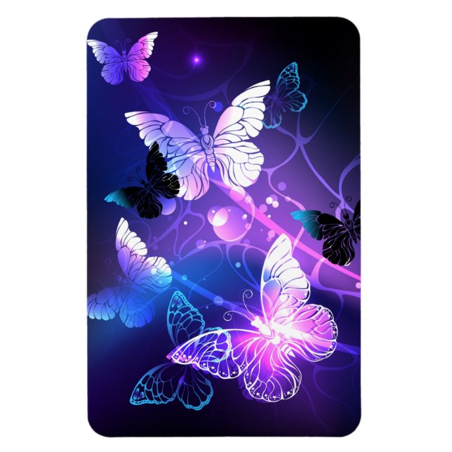 Background with Night Butterflies Magnet (Vertical)