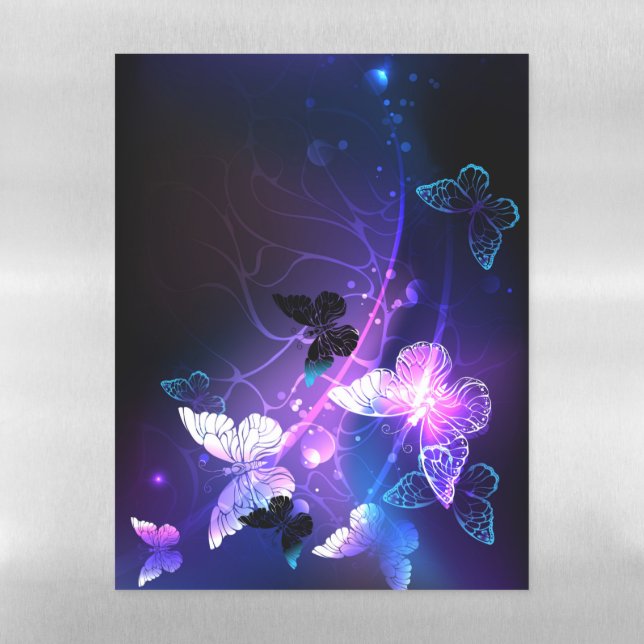 Background with Night Butterflies Magnetic Dry Erase Sheet (Vertical)
