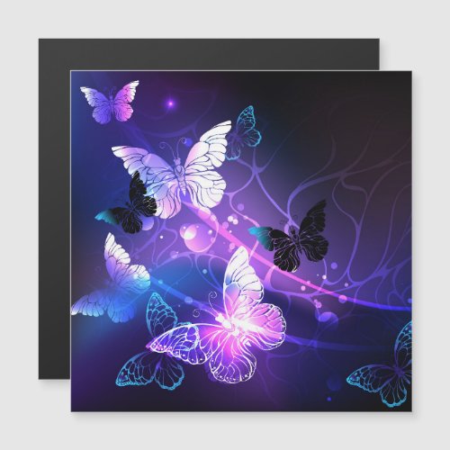 Background with Night Butterflies Magnetic Invitation