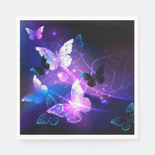Background with Night Butterflies Napkins