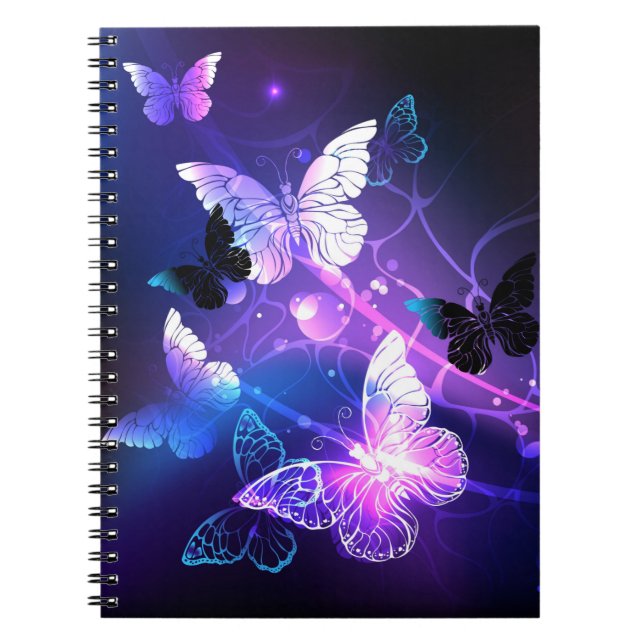 Background with Night Butterflies Notebook (Front)