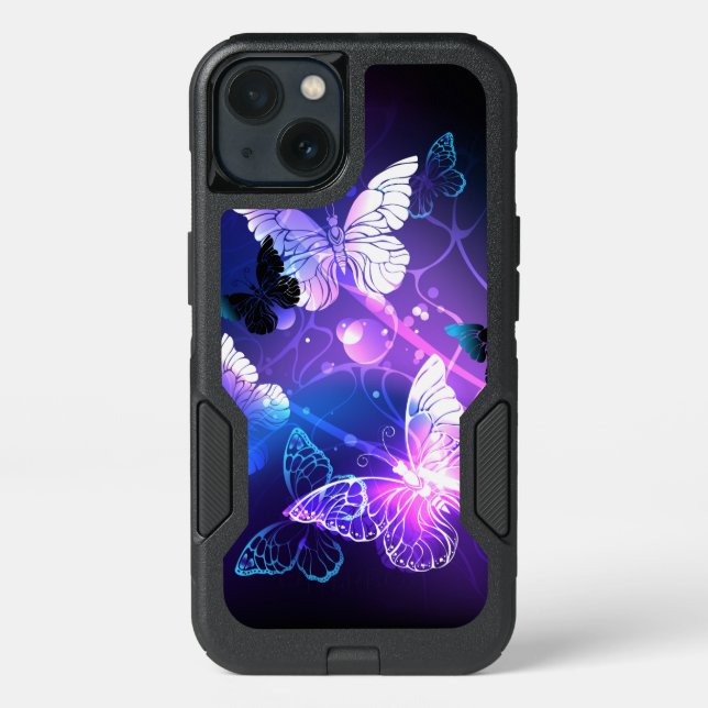 Background with Night Butterflies Otterbox iPhone Case (Back)