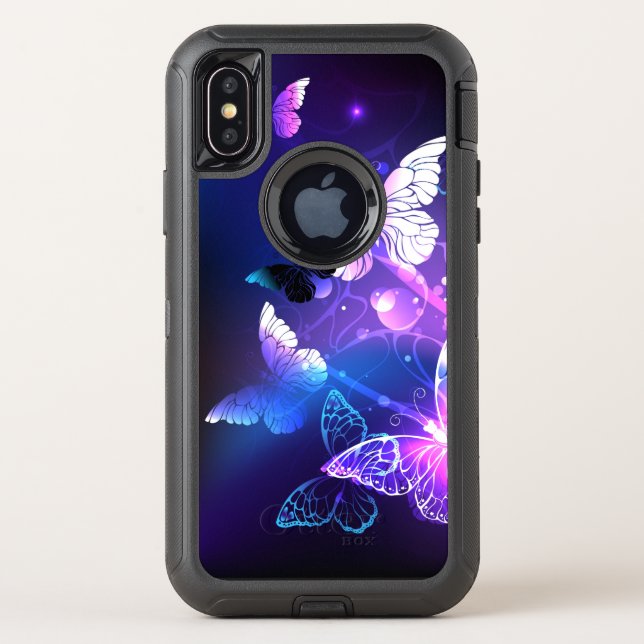 Background with Night Butterflies Otterbox iPhone Case (Back)
