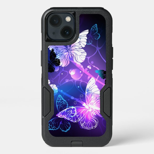 Background with Night Butterflies Otterbox iPhone Case (Back)