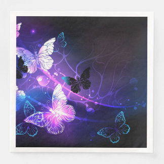 Background with Night Butterflies Paper Dinner Napkins
