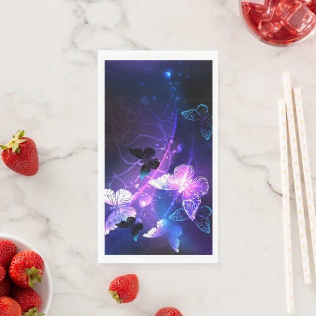 Background with Night Butterflies Paper Guest Towels (Insitu)