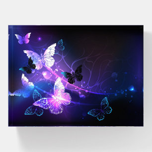 Background with Night Butterflies Paperweight
