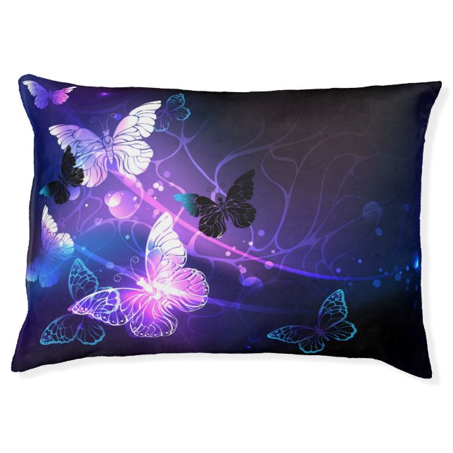 Background with Night Butterflies Pet Bed (Front)