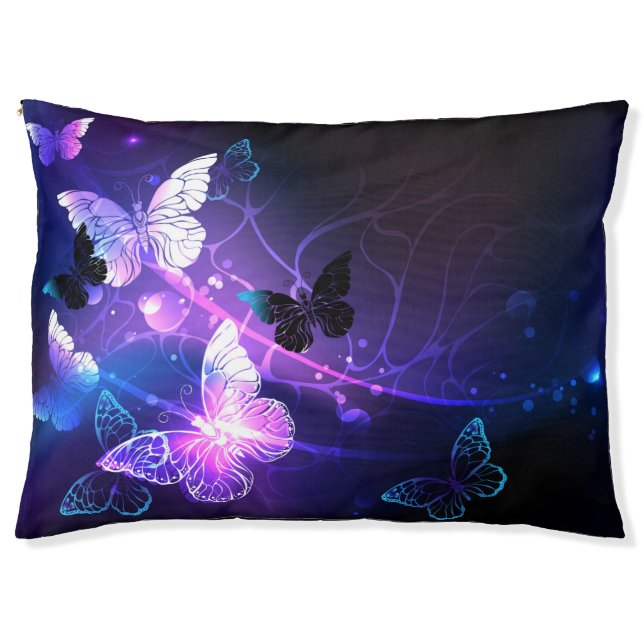 Background with Night Butterflies Pet Bed (Front)