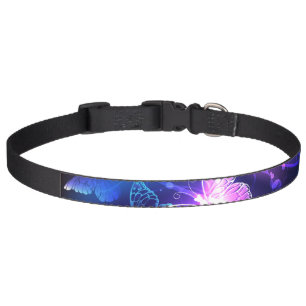 Background with Night Butterflies Pet Collar
