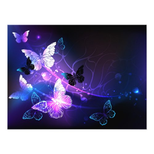 Background with Night Butterflies Photo Print