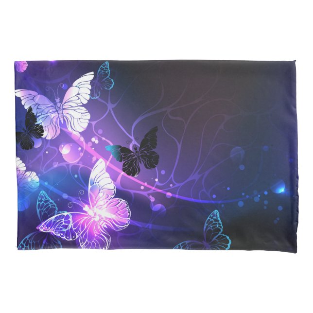 Background with Night Butterflies Pillow Case (Front)