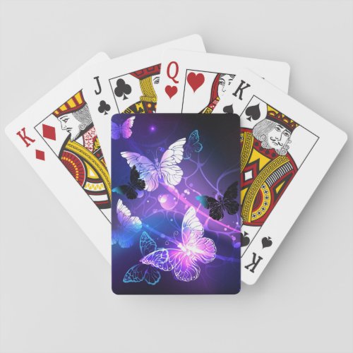 Background with Night Butterflies Poker Cards