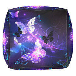 Background with Night Butterflies Pouf