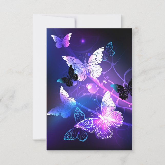 Background with Night Butterflies RSVP Card (Front)