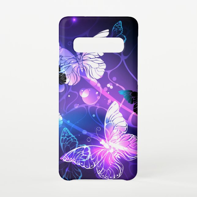 Background with Night Butterflies Samsung Galaxy Case (Back)