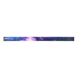 Background with Night Butterflies Satin Ribbon