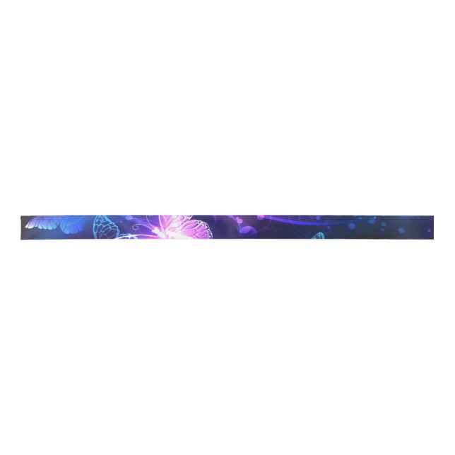 Background with Night Butterflies Satin Ribbon (Front)
