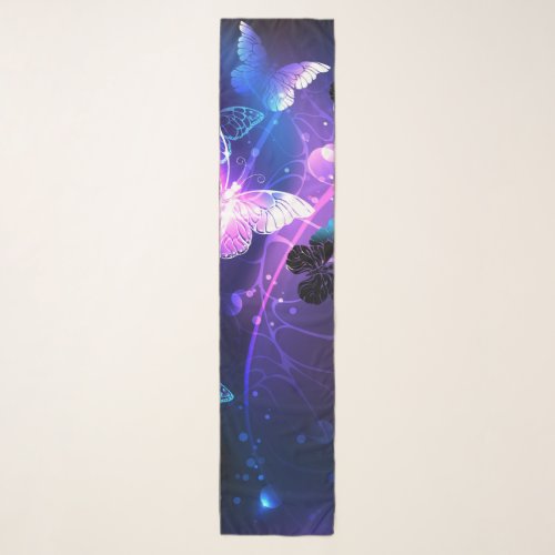 Background with Night Butterflies Scarf